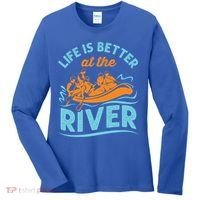 Life Is Better At The River White Water Rafting Cool Gift Women's Long Sleeve Shirt thumb 0