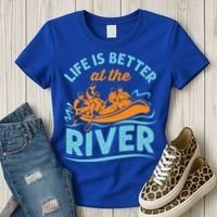 Life Is Better At The River White Water Rafting Cool Gift Women's T-Shirt thumb 3