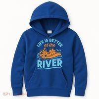 Life Is Better At The River White Water Rafting Cool Gift Kids Hoodie thumb 0