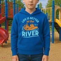 Life Is Better At The River White Water Rafting Cool Gift Kids Hoodie thumb 2