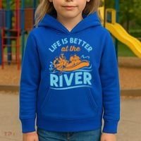 Life Is Better At The River White Water Rafting Cool Gift Kids Hoodie thumb 3
