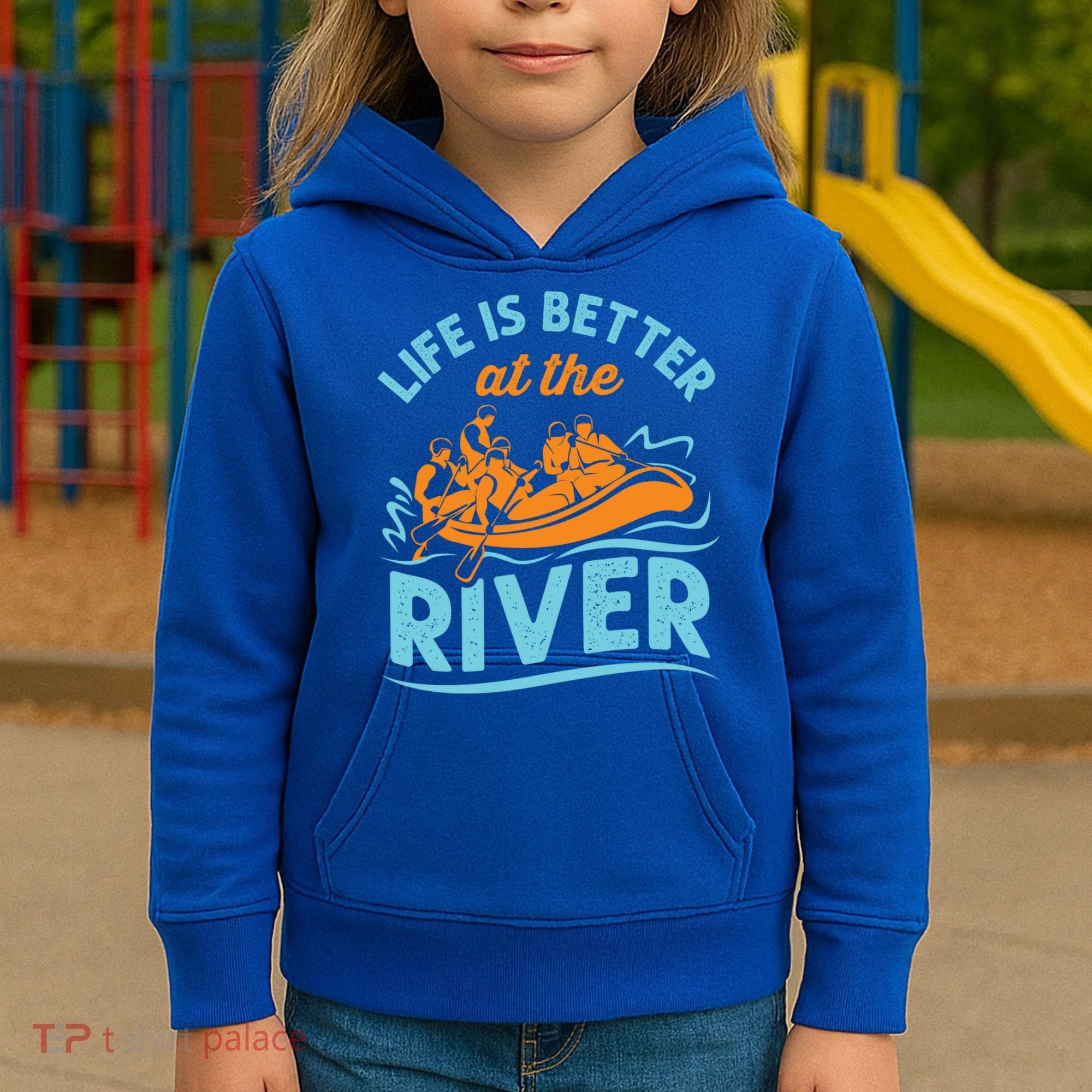 Life Is Better At The River White Water Rafting Cool Gift Kids Hoodie