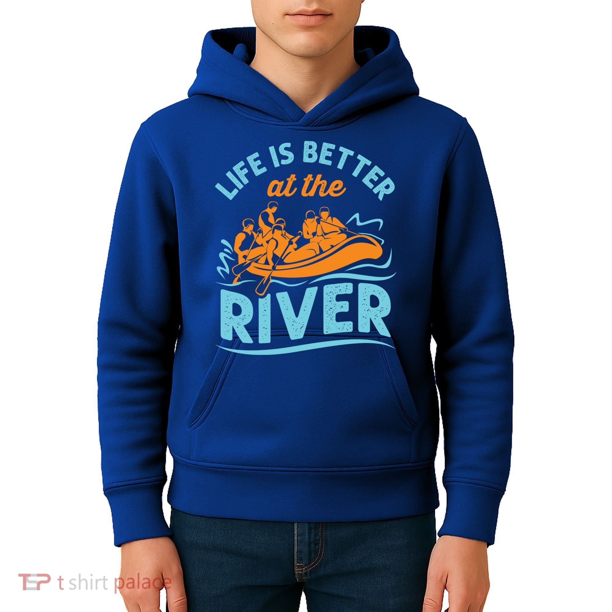 Life Is Better At The River White Water Rafting Cool Gift Kids Hoodie