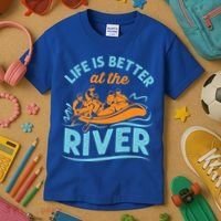 Life Is Better At The River White Water Rafting Cool Gift Kids T-Shirt thumb 3