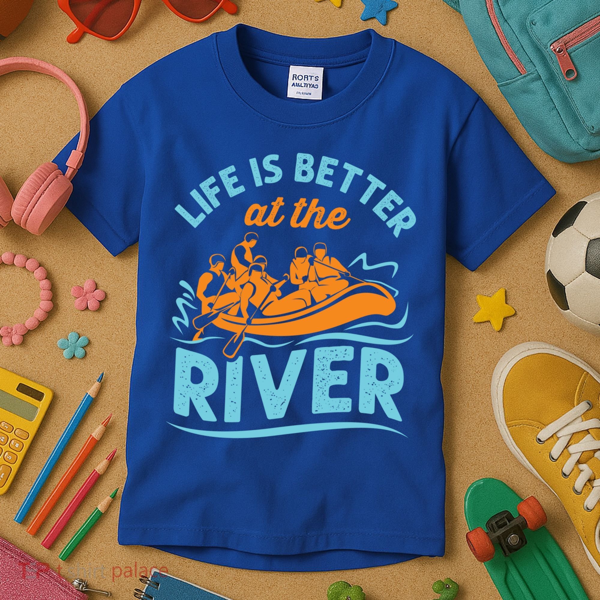 Life Is Better At The River White Water Rafting Cool Gift Kids T-Shirt