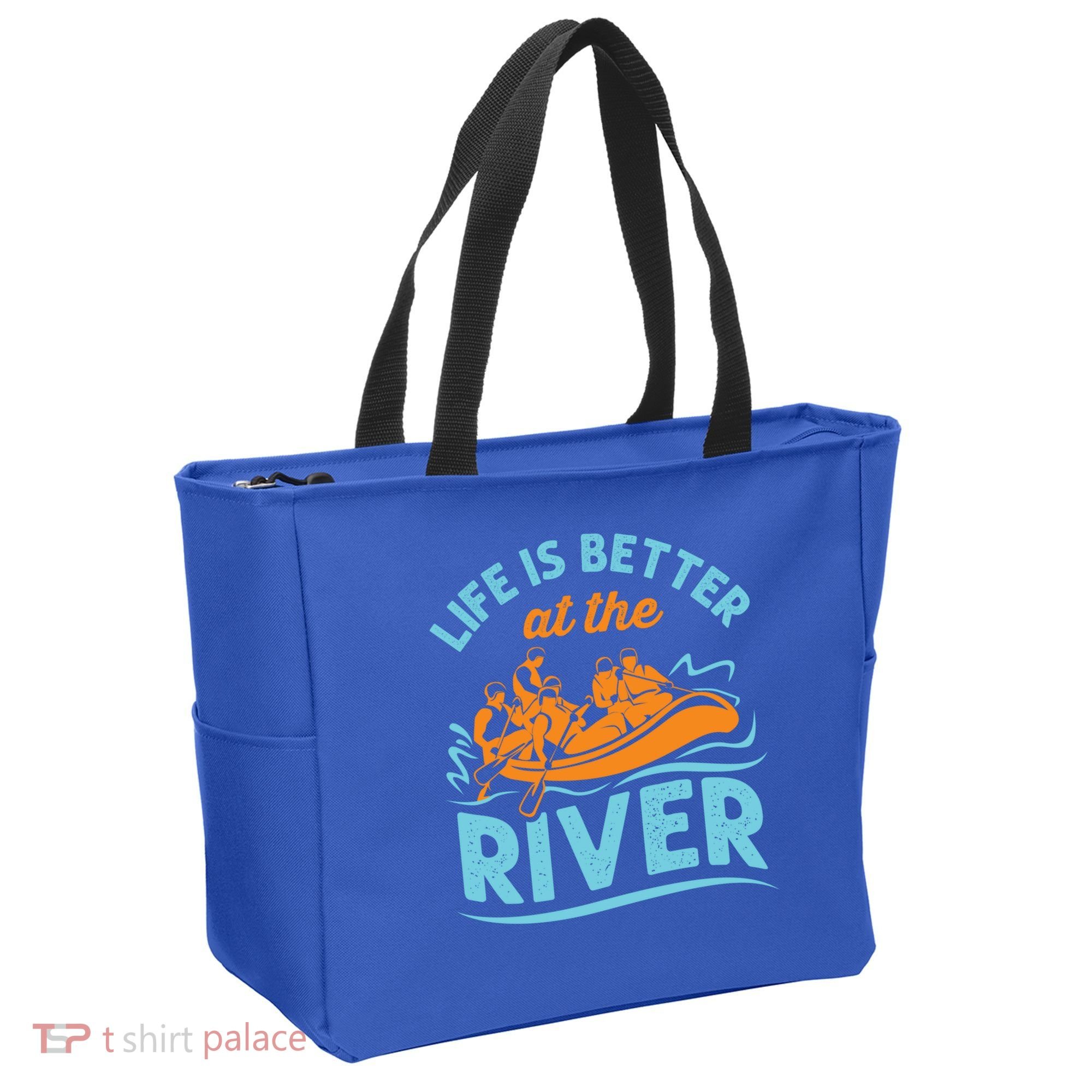 Life Is Better At The River White Water Rafting Cool Gift Tote Bag