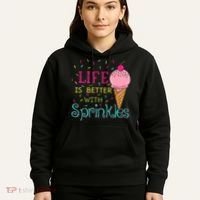 Life Is Better With Sprinkles Sweet Ice Cream Lover Hoodie thumb 5