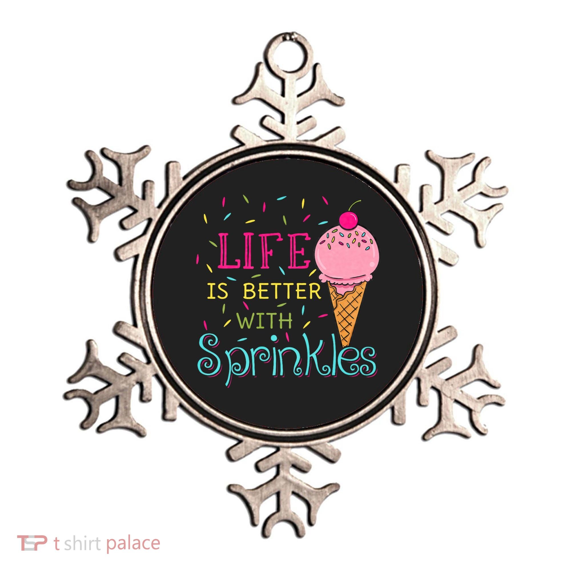 Life Is Better With Sprinkles Sweet Ice Cream Lover Ornament