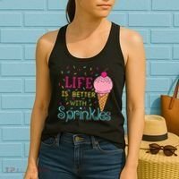 Life Is Better With Sprinkles Sweet Ice Cream Lover Women's Tank Top thumb 2