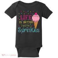Life Is Better With Sprinkles Sweet Ice Cream Lover Baby Bodysuit thumb 0