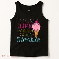 Life Is Better With Sprinkles Sweet Ice Cream Lover Tank Top thumb 2