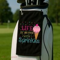 Life Is Better With Sprinkles Sweet Ice Cream Lover Golf Towel thumb 2