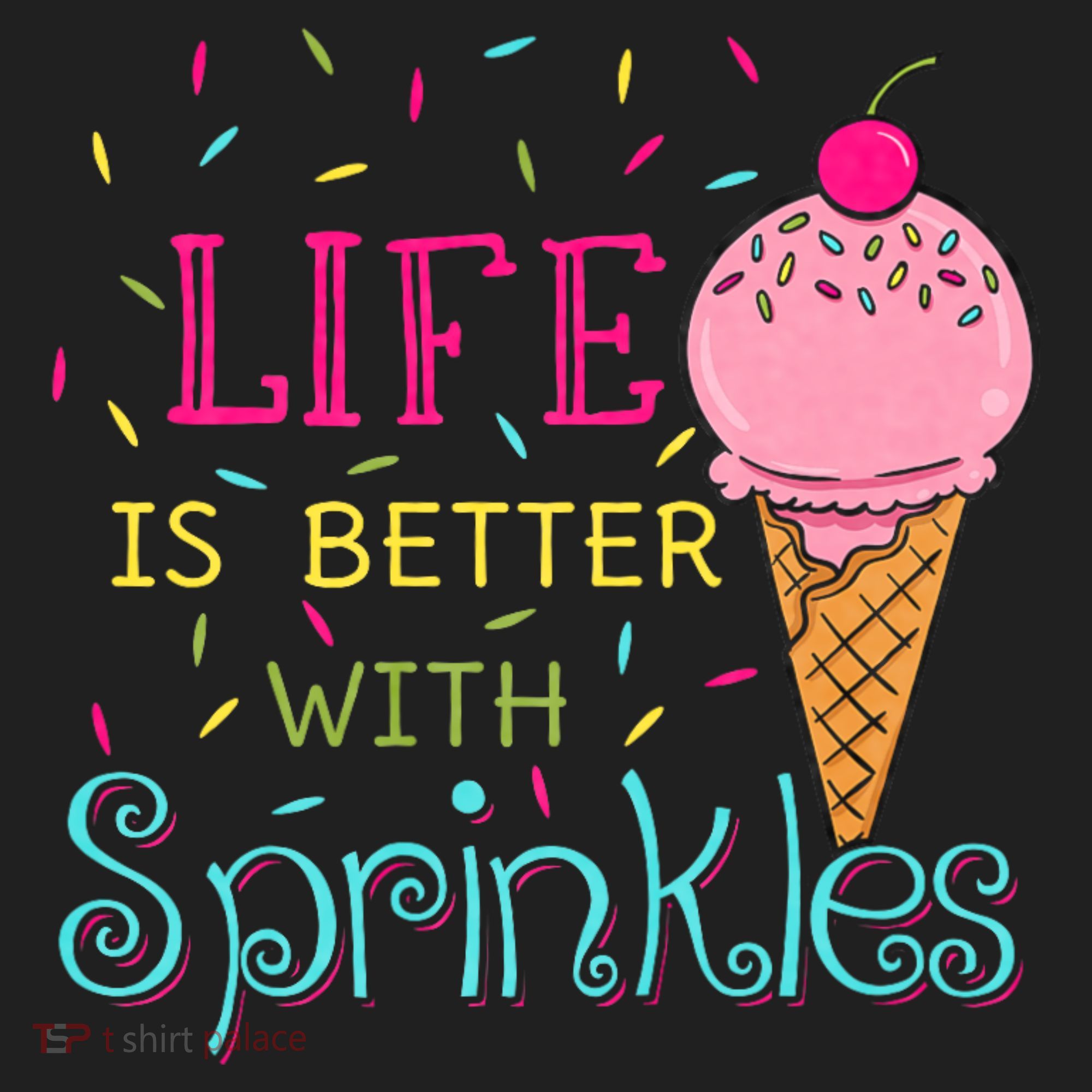 Life Is Better With Sprinkles Sweet Ice Cream Lover Golf Towel