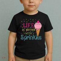 Life Is Better With Sprinkles Sweet Ice Cream Lover Toddler T-Shirt thumb 2