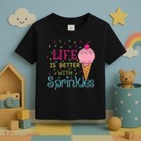 Life Is Better With Sprinkles Sweet Ice Cream Lover Toddler T-Shirt thumb 3
