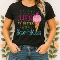 Life Is Better With Sprinkles Sweet Ice Cream Lover Women's T-Shirt thumb 2