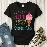 Life Is Better With Sprinkles Sweet Ice Cream Lover Women's T-Shirt thumb 3