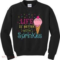 Life Is Better With Sprinkles Sweet Ice Cream Lover Kids Sweatshirt thumb 0