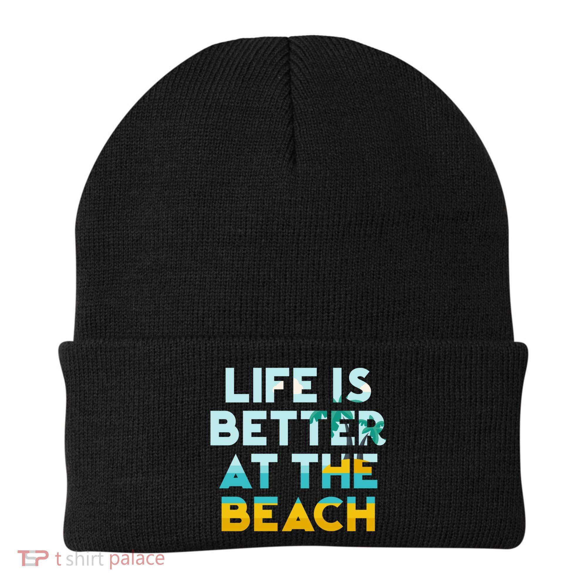 Life Is Better At The Beach Gift Cute Summer Vacation Gift Beanie
