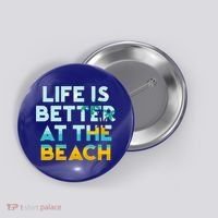 Life Is Better At The Beach Gift Cute Summer Vacation Gift Button thumb 0
