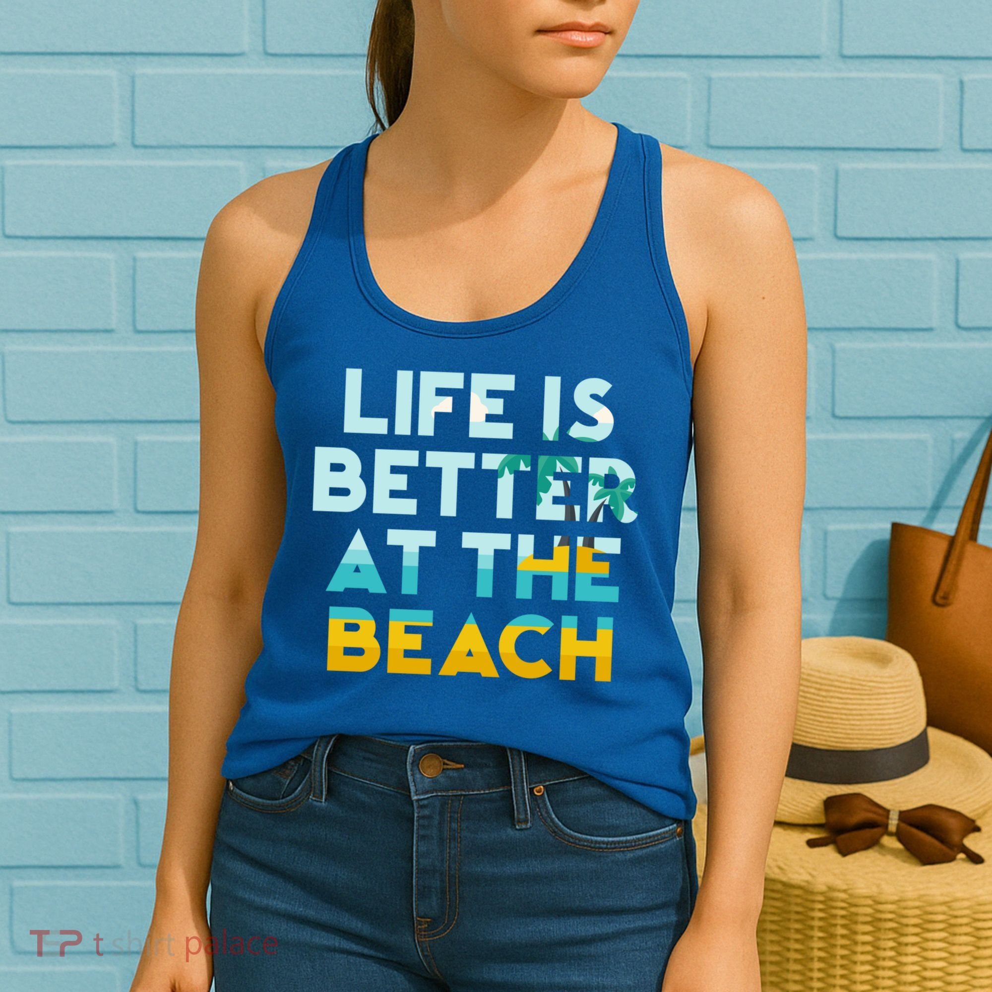Life Is Better At The Beach Gift Cute Summer Vacation Gift Women's Tank Top