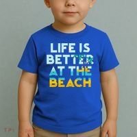 Life Is Better At The Beach Gift Cute Summer Vacation Gift Toddler T-Shirt thumb 2