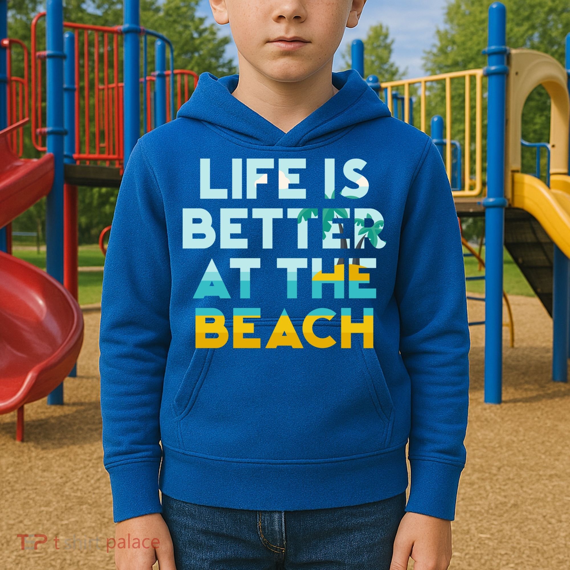 Life Is Better At The Beach Gift Cute Summer Vacation Gift Kids Hoodie