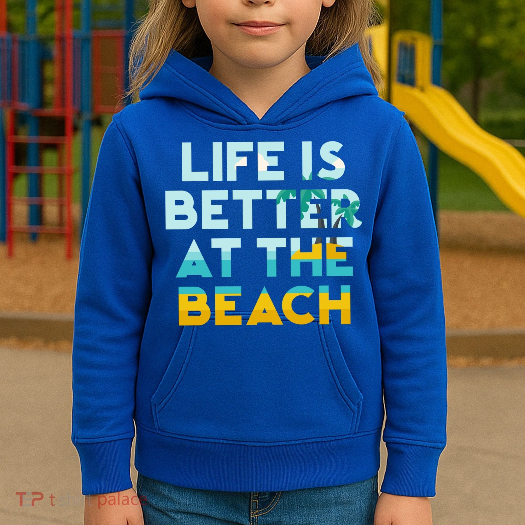 Life Is Better At The Beach Gift Cute Summer Vacation Gift Kids Hoodie