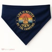 Life Is Better By The Campfire Camping Campfire Gift For Camper USA-Made Doggie Bandana thumb 0
