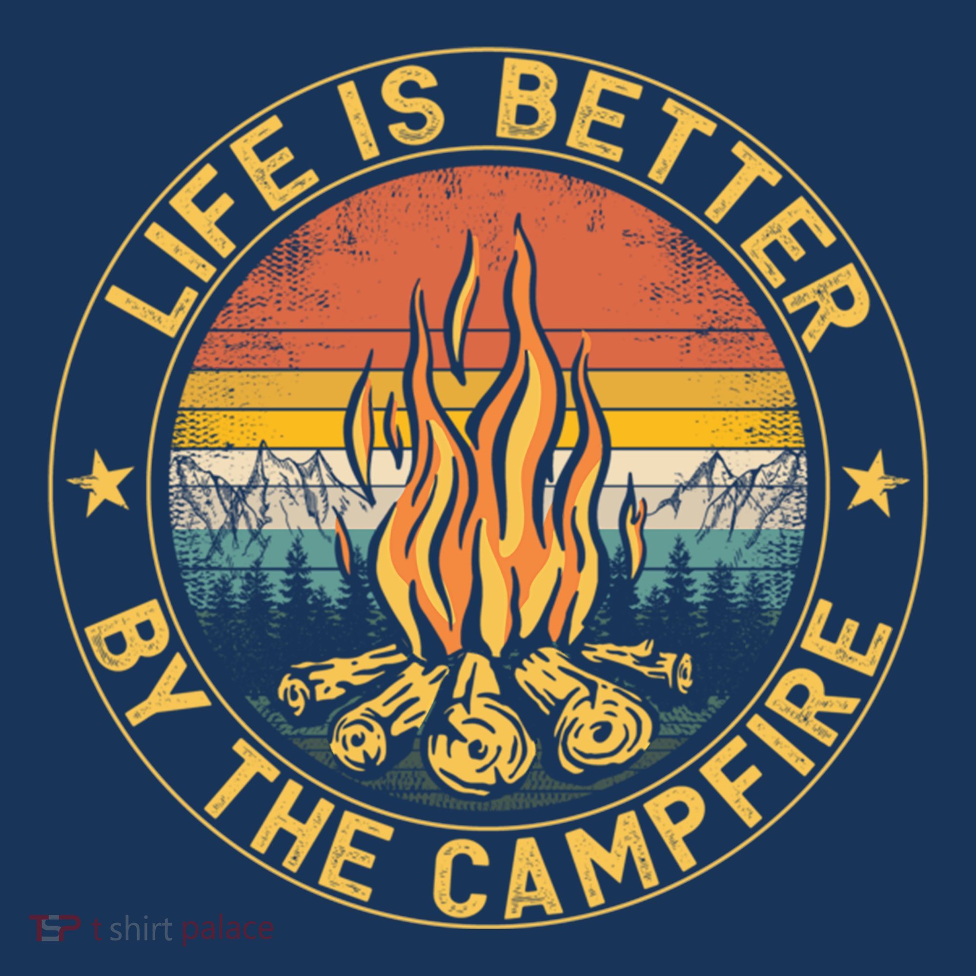 Life Is Better By The Campfire Camping Campfire Gift For Camper Coaster