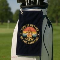 Life Is Better By The Campfire Camping Campfire Gift For Camper Golf Towel thumb 2
