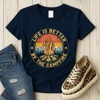 Life Is Better By The Campfire Camping Campfire Gift For Camper Women's T-Shirt thumb 3