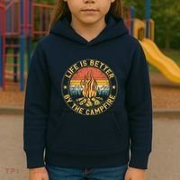 Life Is Better By The Campfire Camping Campfire Gift For Camper Kids Hoodie thumb 3