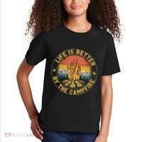 Life Is Better By The Campfire Camping Campfire Gift For Camper Kids T-Shirt thumb 2