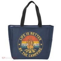 Life Is Better By The Campfire Camping Campfire Gift For Camper Tote Bag thumb 0