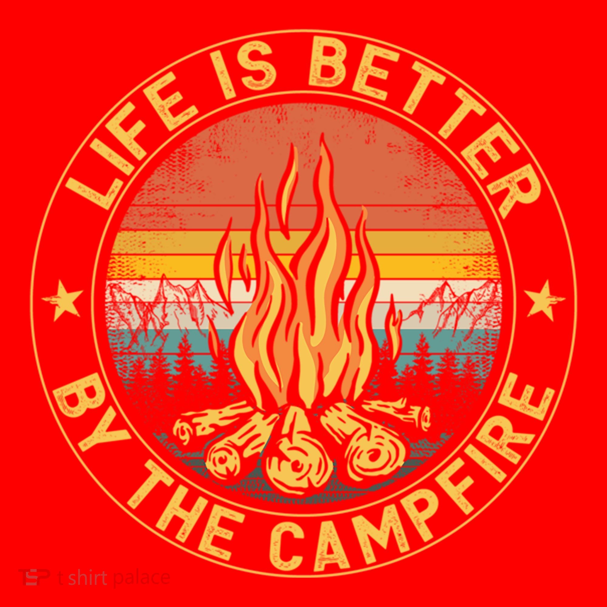 Life Is Better By The Campfire Camping Campfire Gift For Camper Santa Hat