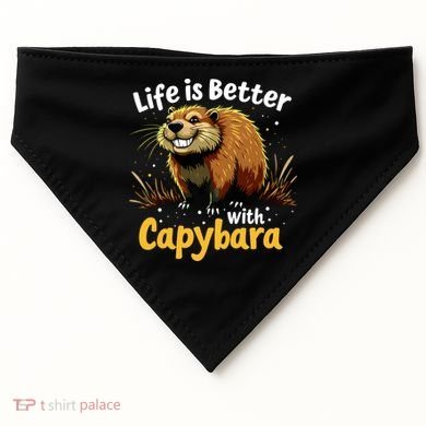 Life Is Better With Capybara USA-Made Doggie Bandana