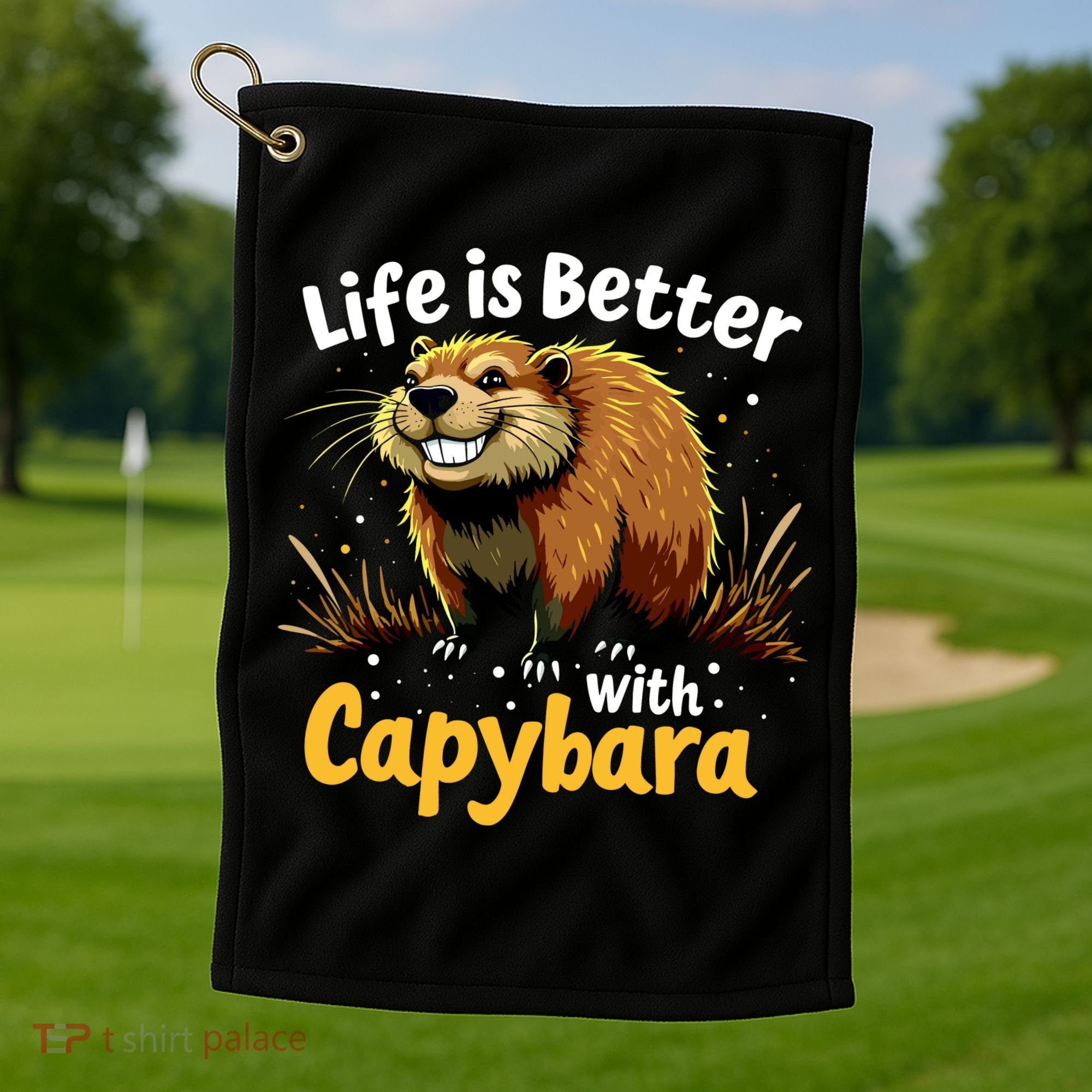 Life Is Better With Capybara Golf Towel