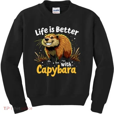 Life Is Better With Capybara Kids Sweatshirt