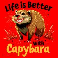 Life Is Better With Capybara Santa Hat thumb 1