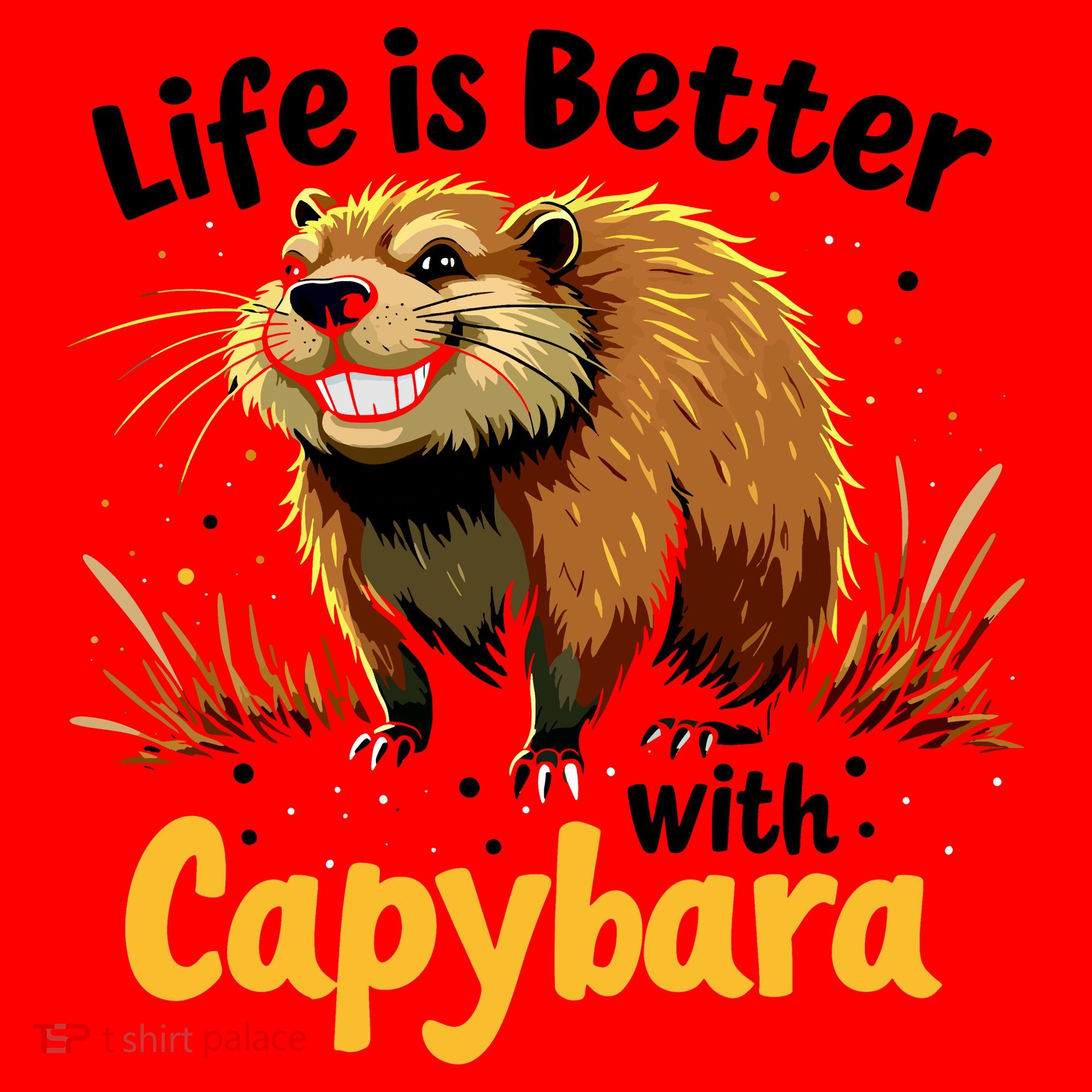 Life Is Better With Capybara Santa Hat