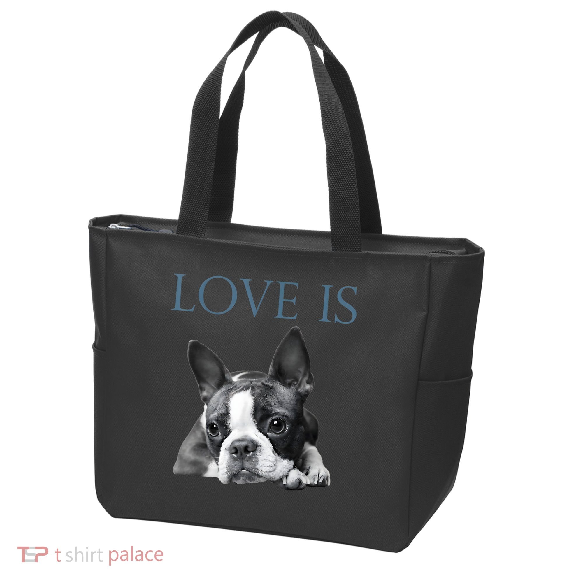 Love Is Boston Terrier Bostie Tote Bag
