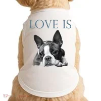 Love Is Boston Terrier Bostie Doggie Tank thumb 0