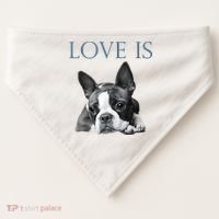 Love Is Boston Terrier Bostie USA-Made Doggie Bandana thumb 0