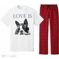 Love Is Boston Terrier Bostie Pajama Set thumb 0