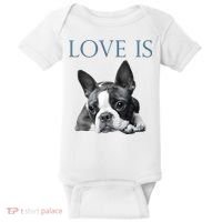 Love Is Boston Terrier Bostie Baby Bodysuit thumb 0