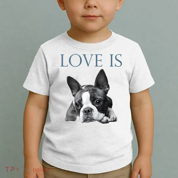 Love Is Boston Terrier Bostie Toddler T-Shirt