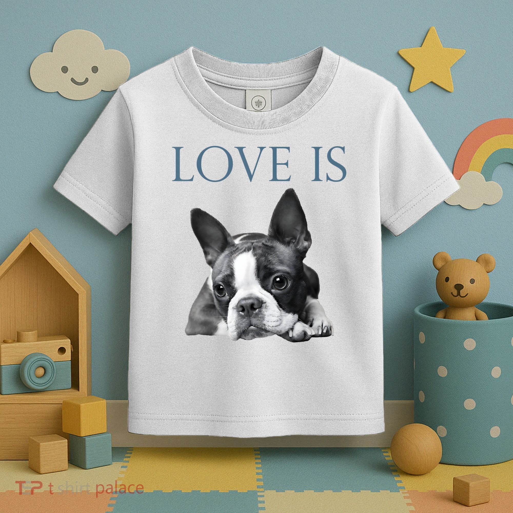 Love Is Boston Terrier Bostie Toddler T-Shirt