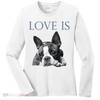 Love Is Boston Terrier Bostie Women's Long Sleeve Shirt thumb 0