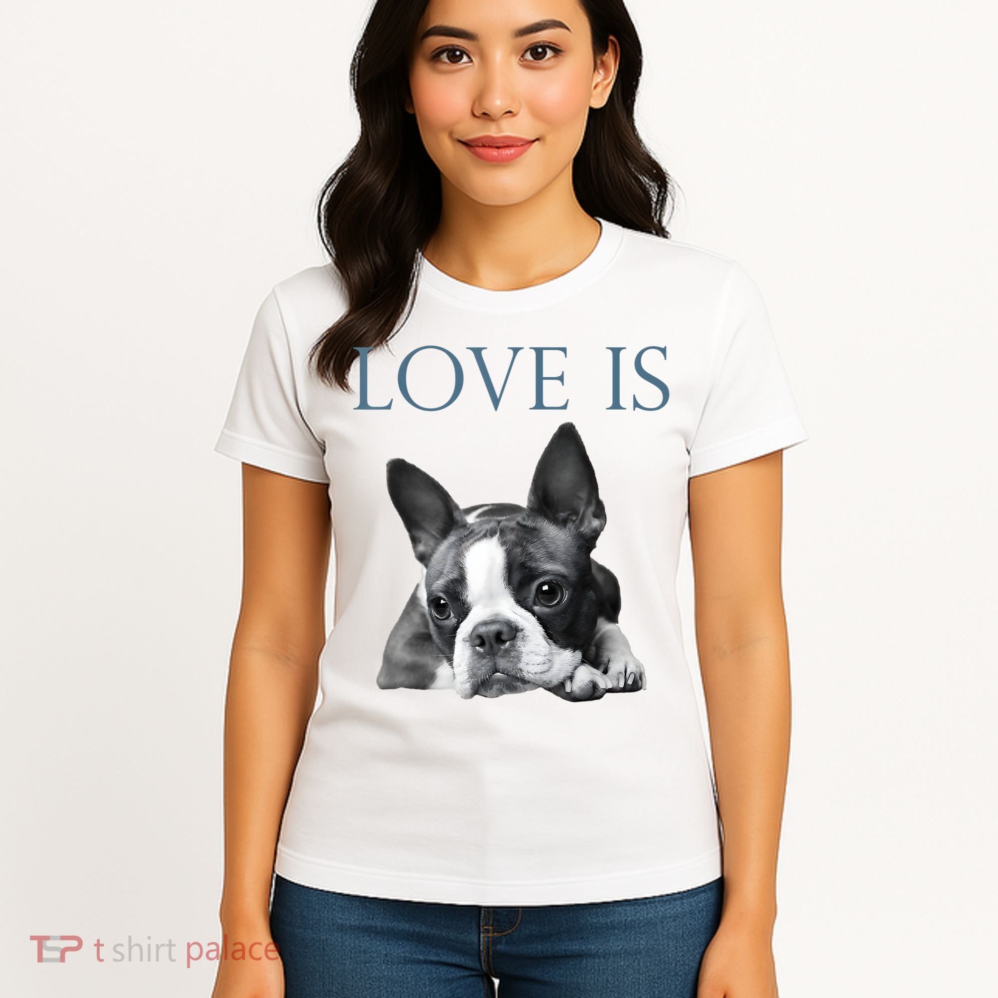 Love Is Boston Terrier Bostie Women's T-Shirt
